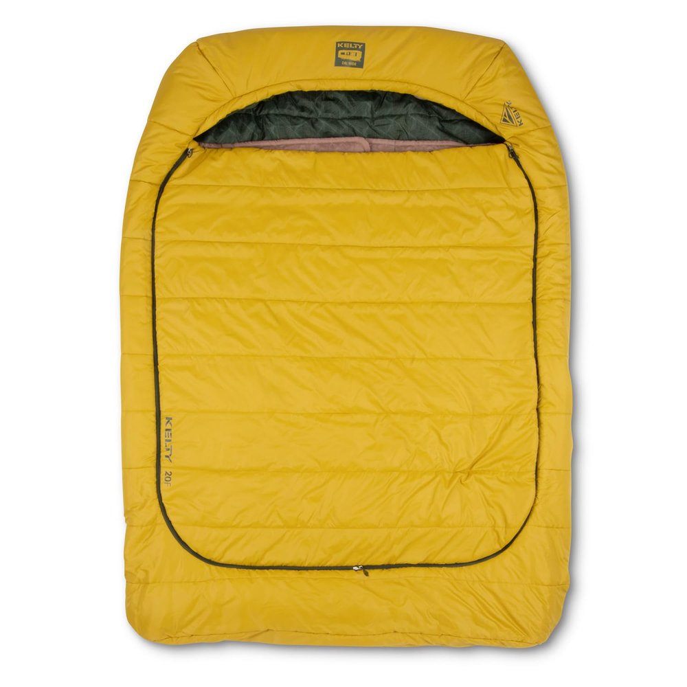 Kelty Tru.Comfort Doublewide 2P 20 Degree Sleeping Bag, Two Person, Synthetic Fill, Couples & Family Camping, Overlanding  Removable Blanket, Wider Than Queen Sized Bed, Updated for 2023 (Olive Oil)