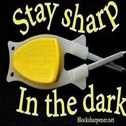 Glow in the dark outdoorsmen hunting knife sharpener.