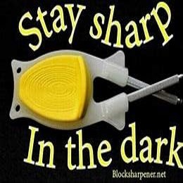 Glow in the dark outdoorsmen hunting knife sharpener.