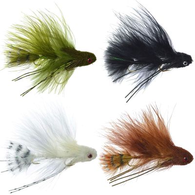 The Fly Fishing Place Mini Dungeon Articulated Streamers Collection Trout Bass Stinger Fly Fishing Flies - Set of 4 Hook Size 6