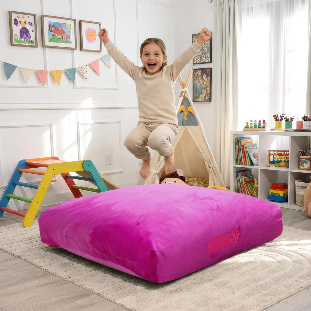 Foamma Crash Pad  (48 X 48) (4 Ft X 4 Ft)  Sensory Crash Pad with Foam Blocks for Autistic Kids, Soft Fabric & Washable Cover  Ideal for Kids and Adults to Jump, Play, or Relax