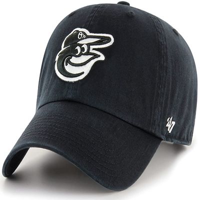 '47 New York Yankees Adjustable Cap Clean Up MLB, Baltimore Orioles Black White, One Size