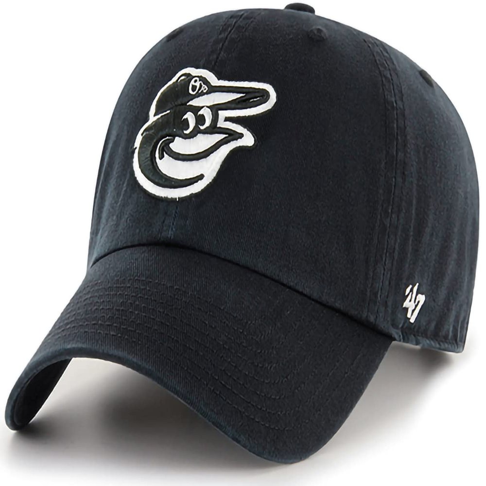 '47 New York Yankees Adjustable Cap Clean Up MLB, Baltimore Orioles Black White, One Size
