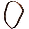 Equitem Leather Equestrian Horse Neck Strap (Dark Brown and Orange, 60") view 1