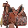 Western Barrel Saddle Horse Racing Show Cross Decorated Pleasure Trail Floral Tooled Leather Cowboy TACK 15 16 17 18 (16 Inch) view 1