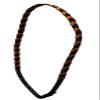 Equitem Leather Equestrian Horse Neck Strap (Black and Orange, 50") view 1