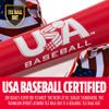 Franklin Sports Kids Metal Tball + Baseball Bat - Venom Youth Aluminum Teeball Bat - USA Baseball Certified for Boys + Girls Tee Ball - 25" inches/ 12oz - Drop -13 - Red view 2