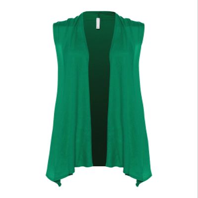 Design by Olivia Women's Sleeveless Open Front Draped Cardigan Vest Lightweight Cool Coat Kelly Green M