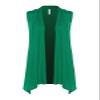 Design by Olivia Women's Sleeveless Open Front Draped Cardigan Vest Lightweight Cool Coat Kelly Green M view 1