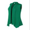 Design by Olivia Women's Sleeveless Open Front Draped Cardigan Vest Lightweight Cool Coat Kelly Green M view 2