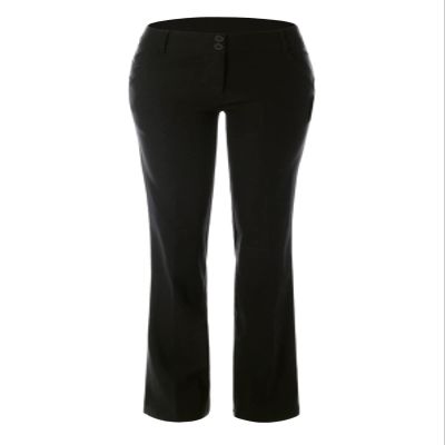 Design by Olivia Women's High Waist Comfy Stretchy Bootcut Two Button Trouser Office Pants Black 3XL