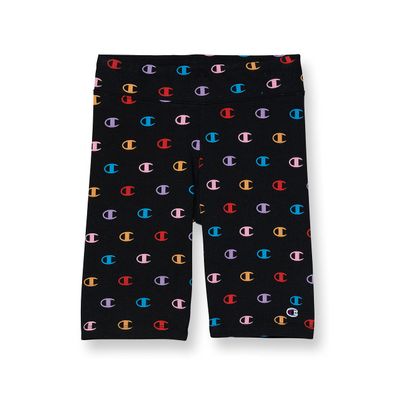 Champion Little Bike, Sport Spandex Girls Shorts, 7", Small C AOP Black