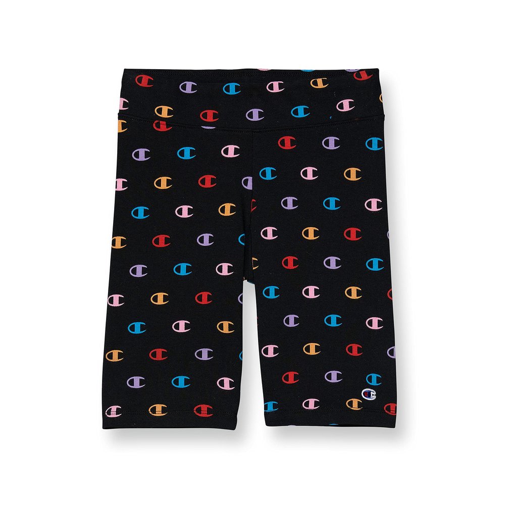 Champion Little Bike, Sport Spandex Girls Shorts, 7", Small C AOP Black