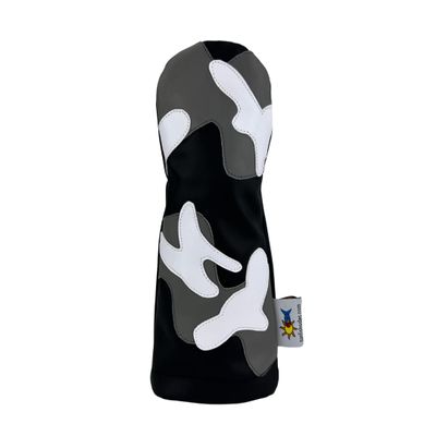 Black Gray and White Camo Sunfish Leather Hybrid (no Indicator) Golf Club Headcover