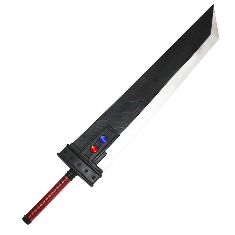 57" Fantasy Foam Swords, Anime Cosplay S Words, Buster Swords, PU Foam Zweihander Broad Swords (57" Black/Silver)