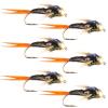 The Fly Fishing Place Tungsten Bead Head Black Copper John Nymph Fly Fishing Flies - Set of 6 Flies Hook Size 14 view 1