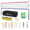Airist Portable Volleyball Net Set with Height Adjustable Pole and Carrying Bag,Outdoor Volleyball Net for Backyard and BeachRed and Blue view 1