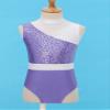 JEATHA Kids Girls Color Block Cut Out Back Gymnastics Leotard Ballet Dance Tops Dancewear Performance Costume Light Purple 4 Years view 2