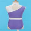 JEATHA Kids Girls Color Block Cut Out Back Gymnastics Leotard Ballet Dance Tops Dancewear Performance Costume Light Purple 4 Years view 4
