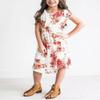 21KIDS Girls Floral Casual Short Sleeve Short Dress Maxi Dress with Pockets, White,14 Years view 2