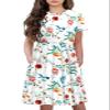 21KIDS Girls Floral Dress Kids Casual Short Sleeve Midi Dress with Pockets, White, 14 Years view 2