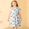 21KIDS Girls Floral Dress Kids Casual Short Sleeve Midi Dress with Pockets, White, 14 Years view 3