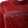 CHICTRY Ice Skating Jumpsuit Rhinestone Mock Neck Competition Figure Skating Dance Costume for Girls Burgundy 14 Years view 4
