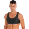YONGHS Mens Sexy Crisscross Back Sleeveless Muscle Half Tank Top Vest T-Shirts Sports Bras Crop Tops 4# Black Large view 4