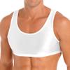 YONGHS Mens Sexy Crisscross Back Sleeveless Muscle Half Tank Top Vest T-Shirts Sports Bras Crop Tops 4# White Medium view 1