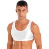 YONGHS Mens Sexy Crisscross Back Sleeveless Muscle Half Tank Top Vest T-Shirts Sports Bras Crop Tops 4# White Medium view 4