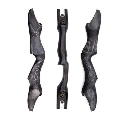 17" LF Recurve Bow Riser ILF Device Wooden Bow Handle American Hunting Recurve Bow Grip Right Handed and Left Handed for Outdoor Archery Shooting (Left Handed, Black)