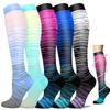 5 Pairs Compression Socks for Men & Women 20-30 mmHg Graduated Compression Pressure Stockings for Circulation Edema Swelling on Sale Discount Deals Helper Gifts Bulk Clearance(Stripe 03,L-XL) view 1