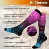 5 Pairs Compression Socks for Men & Women 20-30 mmHg Graduated Compression Pressure Stockings for Circulation Edema Swelling on Sale Discount Deals Helper Gifts Bulk Clearance(Stripe 03,L-XL) view 3