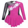 CHICTRY Kids Girls Figure Ice Skating Dress Shiny Rhinestone Gymnastics Leotard Dress Ballet Dance Costume Hot Pink 12 Years view 1