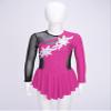 CHICTRY Kids Girls Figure Ice Skating Dress Shiny Rhinestone Gymnastics Leotard Dress Ballet Dance Costume Hot Pink 12 Years view 2
