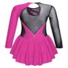 CHICTRY Kids Girls Figure Ice Skating Dress Shiny Rhinestone Gymnastics Leotard Dress Ballet Dance Costume Hot Pink 12 Years view 3