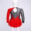 CHICTRY Kids Girls Figure Ice Skating Dress Shiny Rhinestone Gymnastics Leotard Dress Ballet Dance Costume Red 14 Years view 4