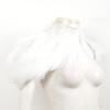 Alvivi Victorian Natural Feather Cape Gothic Shoulder Cape Shrug Shawl for Cosplay Carnival Costume Accessories White A One Size view 4