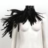 Alvivi Victorian Natural Feather Cape Gothic Shoulder Cape Shrug Shawl for Cosplay Carnival Costume Accessories Black B One Size view 2