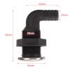 OUKENS Black 3/4" 90-Degree Nylon Thru-Hull Fitting, Marine Elbow Hose Connector for Boat Bilge Pump Drain & Deck Outlet, Heavy Duty Water Intake Replacement Hardware view 2