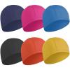 6 pcs Elastic Swim Caps for Both Women & Men & Kids Fabric Durable Non-Waterproof Cloth Swimming Pool Cap Elastic Bathing Cap (Rose Red & Dark Blue&Blue&Black&Yellow&Orange) view 1