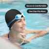 6 pcs Elastic Swim Caps for Both Women & Men & Kids Fabric Durable Non-Waterproof Cloth Swimming Pool Cap Elastic Bathing Cap (Rose Red & Dark Blue&Blue&Black&Yellow&Orange) view 2