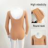 JoyCan Ice Figure Skating Tops Girls Skating Performance Wear Fleece Inside Adult Training Women Competition Colour of Skin view 3