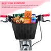 1pc Useful Front Tricycle Picnic Rattan Black Kids Accessories Bar Storage Handlebar Outdoor Scooter Handbag Accessory Container Practical Handle Basket Wicker Bike Retro Foods view 3