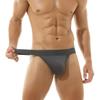 BRODDLE Men's Nylon Thong Underwear G-String Low Rise T-Back Bulge Pouch Workout for Men Charcoal Grey Small view 4