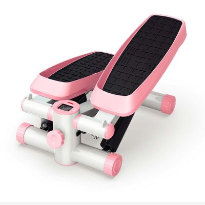 YSUEFIJO Mini Exercise Stepper, Portable Stair Stepper, Fitness Stepper Step Machine, Exercise Stepping Machine, Easy to Read Display, Resistance Bands, for Home, Desk or Office Workouts (Pink)