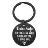 iJuqi Drive Safe Keychain Boyfriend Gift - Valentine's Day Gifts for Him Men Funny New Driver Keyring Cute Boyfriend Husband Gifts from Girlfriend Wife view 1