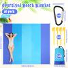 10 Pack Beach Blankets Sandproof 78 x 82 Inch Bulk Large Waterproof Beach Mat for 1-6 Adults Oversized Sand Free Beach Blanket with Stakes Climbing Hook Storage Bags for Travel Camping Picnic Hiking view 2
