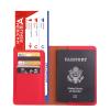 Frosted PU Leather Passport Holder Cover Case Travel Wallet Card Case Card Holder Bifold Wallet for Men and Women (Red) view 3