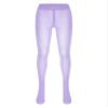 Alvivi Womens Sexy Sheer Zipper Crotch Pantyhose See-Through Tights High Rise Leggings Nightwear Light Purple Large view 3